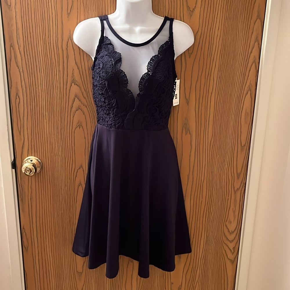 Grace Karin Navy Blue Skater Dress NWT - Picture 2 of 5